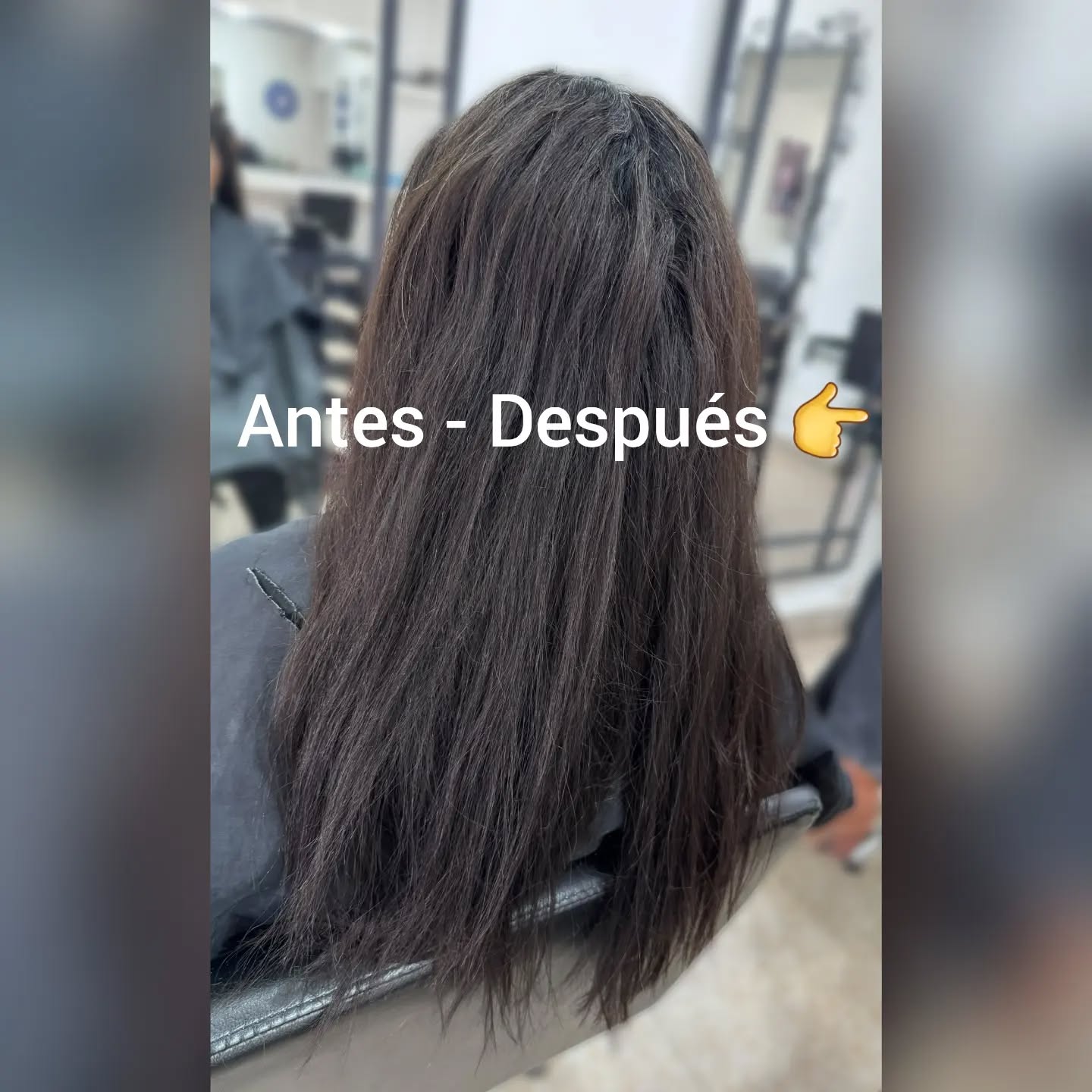 Antes: cabello oscuro previo al trabajo de color